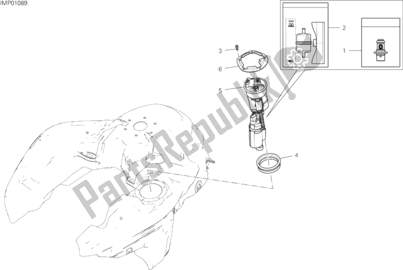 All parts for the Fuel Pump of the Ducati Multistrada 1260 S Touring USA 2019